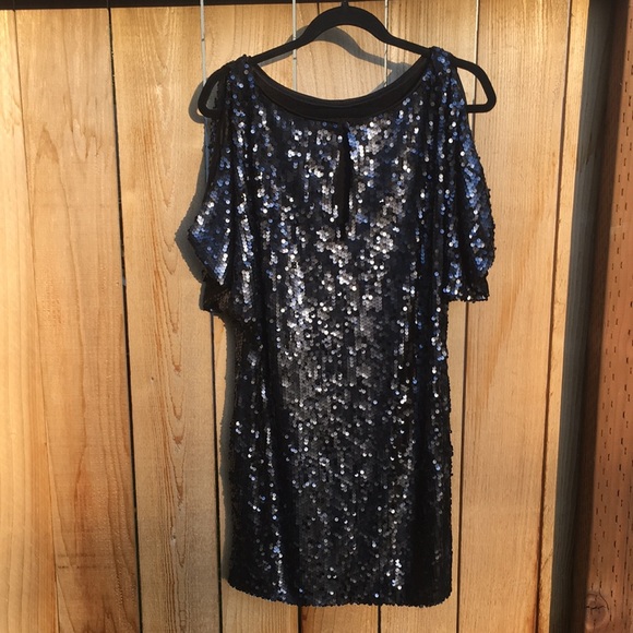 AIDAN MATTOX blue sequin dress - Picture 3 of 13